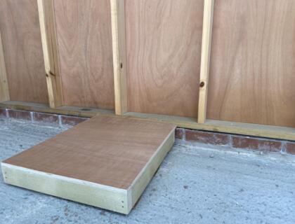 70mm Celotex insulation to Floor - with 15mm plywood & 75mm tanalised joists